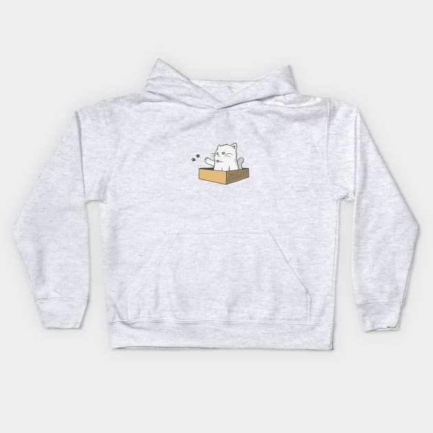 Gaming Cat (If It Fits, I Sit and Play) Kids Hoodie by Ahundredatlas